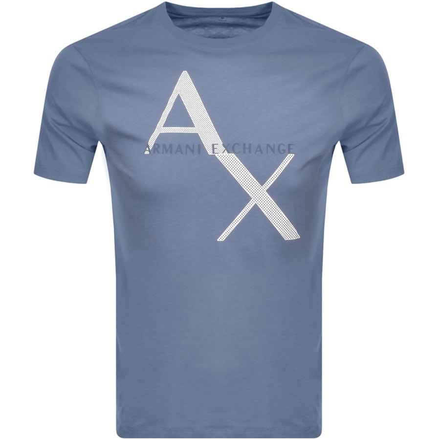 Alternative Image for ProductArmani Exchange Crew Neck Logo T Shirt Blue1